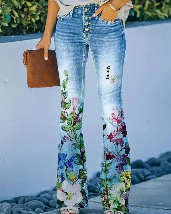 EP | Pantalon imprimé taille haute