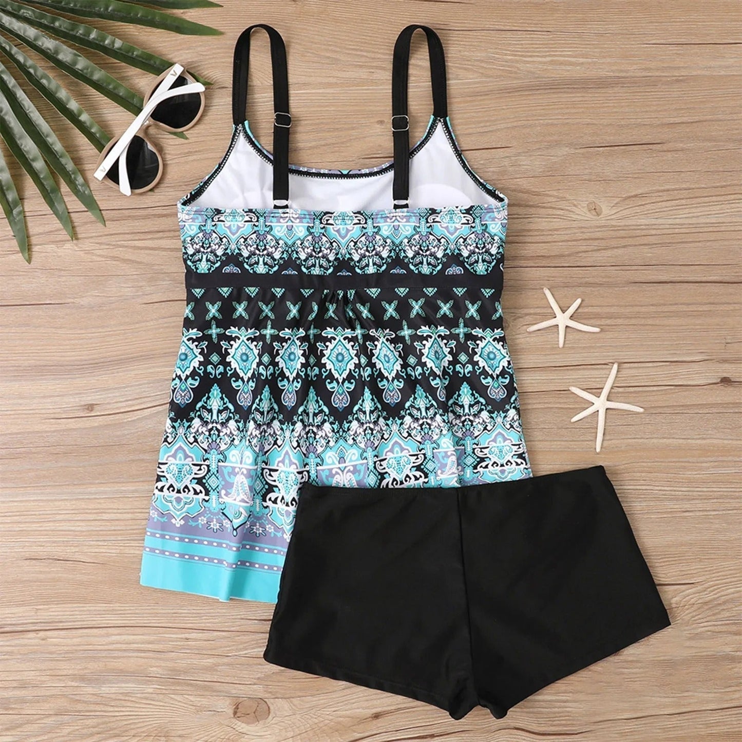 EP | Maillot de bain tankini imprimé avec encolure carrée
