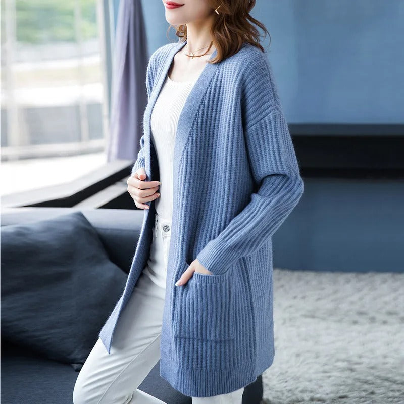 EP | Cardigan en tricot surdimensionné avec poches avant