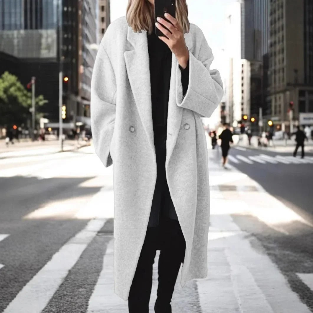 EP | Manteau long en laine mélangée grande taille