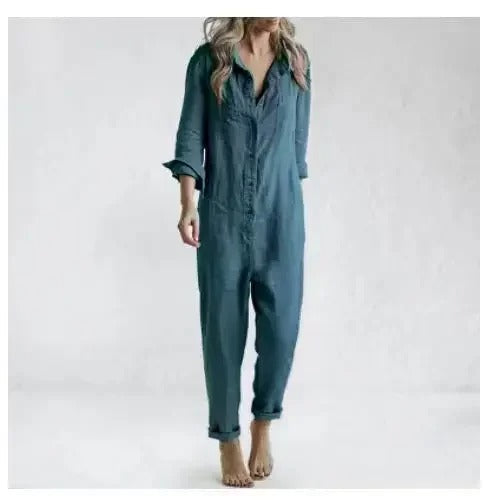 EP | Jumpsuit à manches longues avec boutons et poches