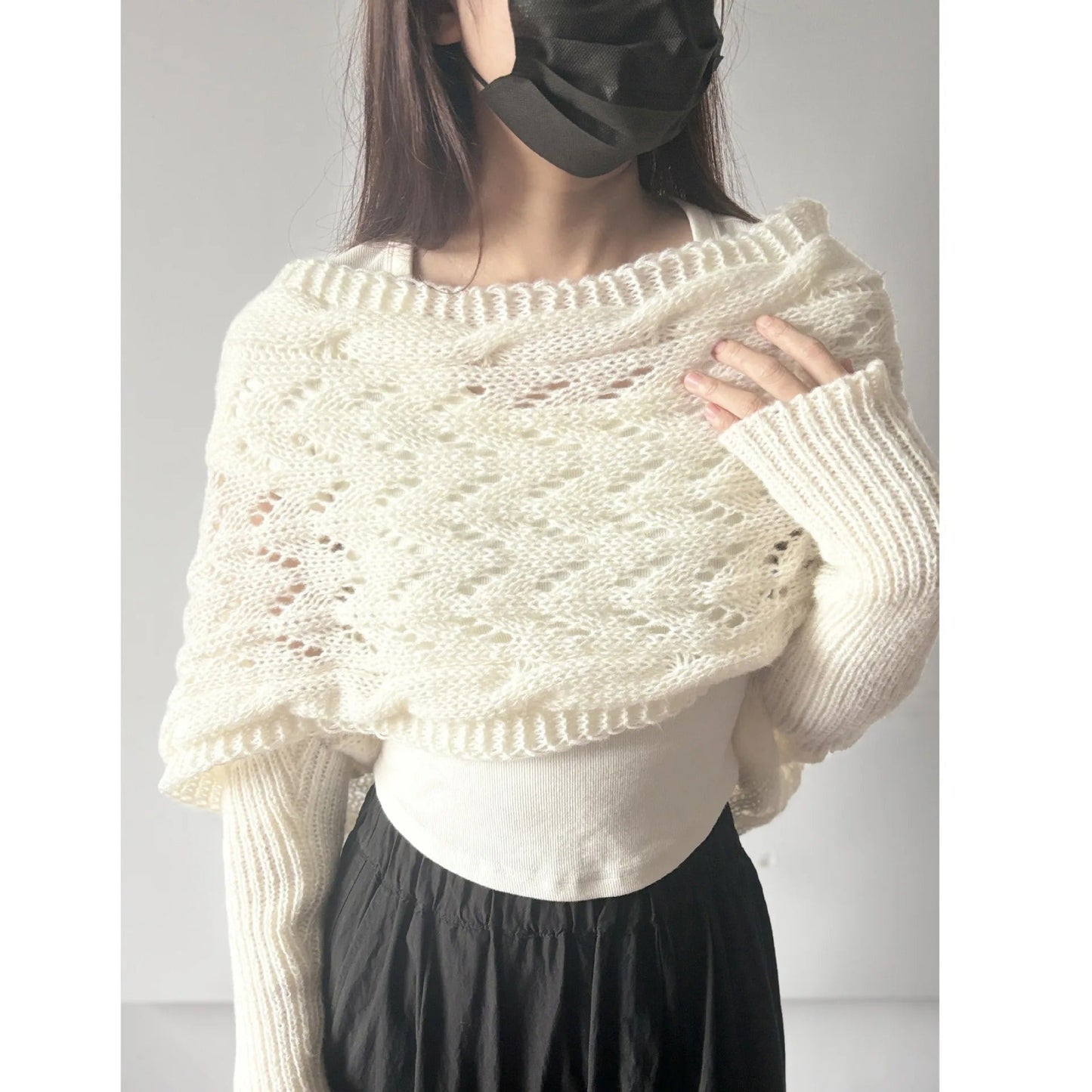 EP | Elégant pull-over cache-cœur en tricot avec détail ajouré