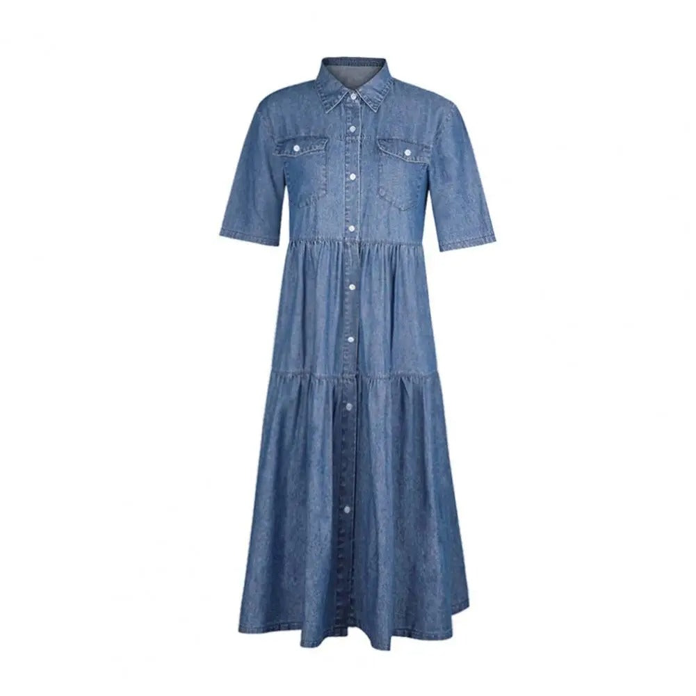 EP | Robe en denim à manches courtes