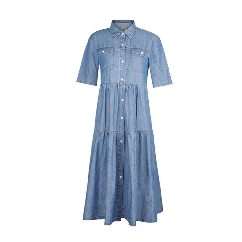 EP | Robe en denim à manches courtes