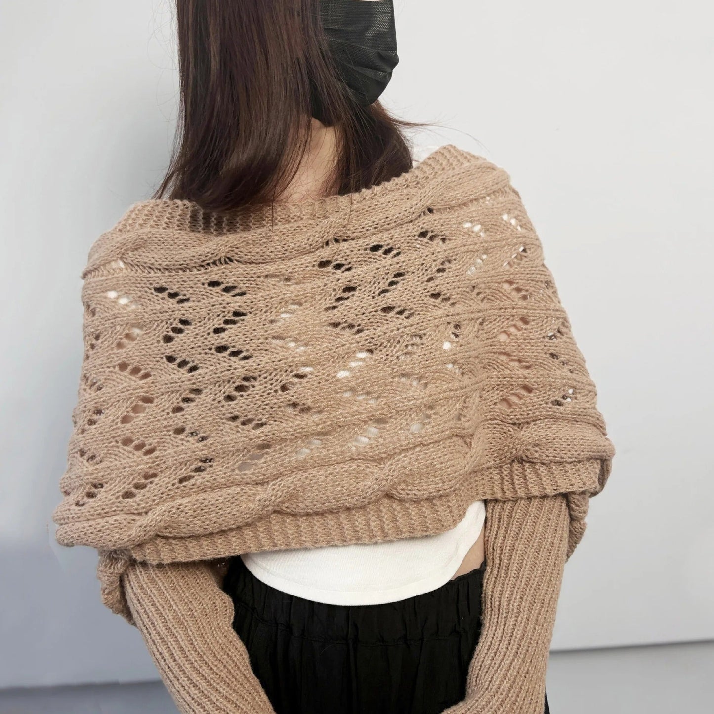 EP | Elégant pull-over cache-cœur en tricot avec détail ajouré