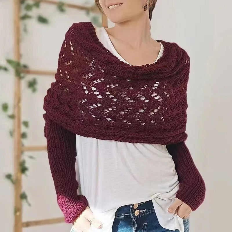 EP | Elégant pull-over cache-cœur en tricot avec détail ajouré