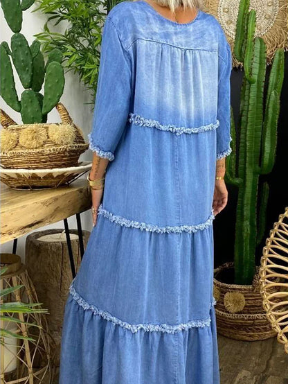 ND | Maxi-robe avec col en V