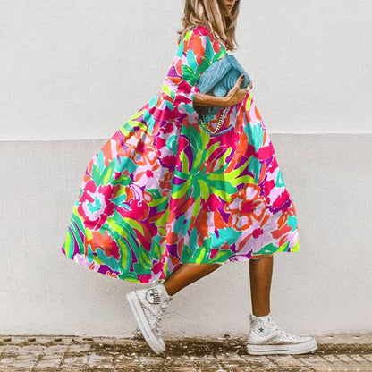 ND | Robe midi imprimée en ligne A