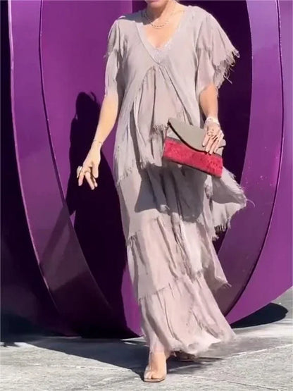 EP | Maxi-robe élégante avec décolleté plongeant