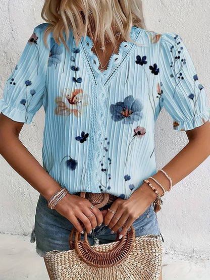 ND | Blouse à fleurs à la mode et polyvalente