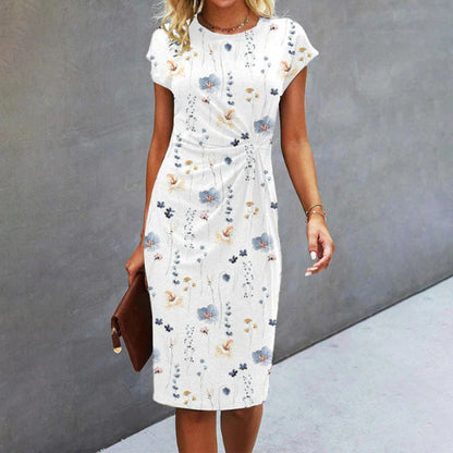 ND | Robe midi avec motif floral et devant torsadé