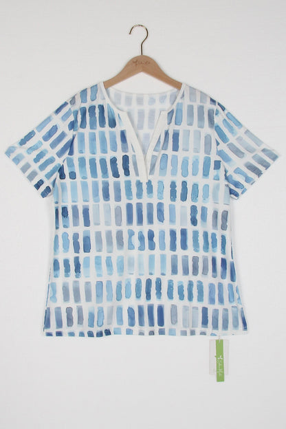 ND | motif bleu manches courtes