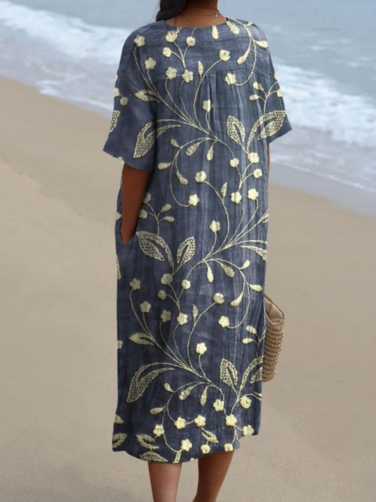 EP | Robe de plage rétro avec imprimé estival