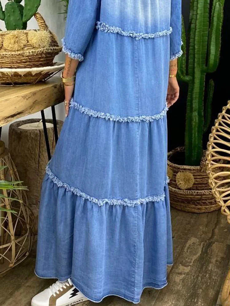 ND | Maxi-robe avec col en V