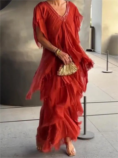 EP | Maxi-robe élégante avec décolleté plongeant