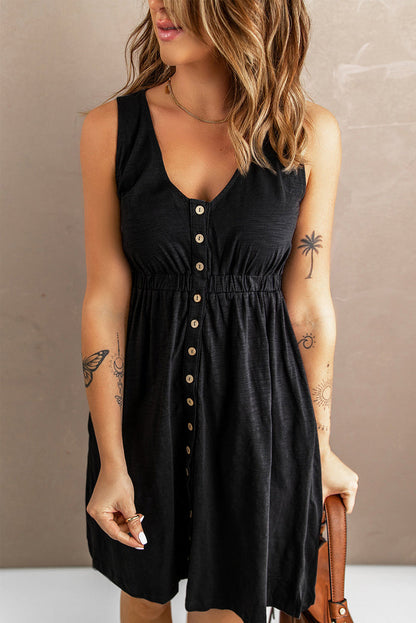 ND | mini-robe sans manches avec patte de boutonnage