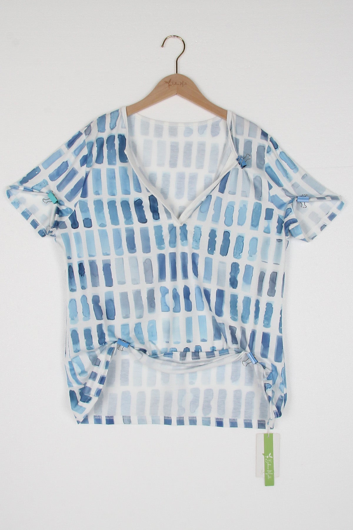 ND | motif bleu manches courtes
