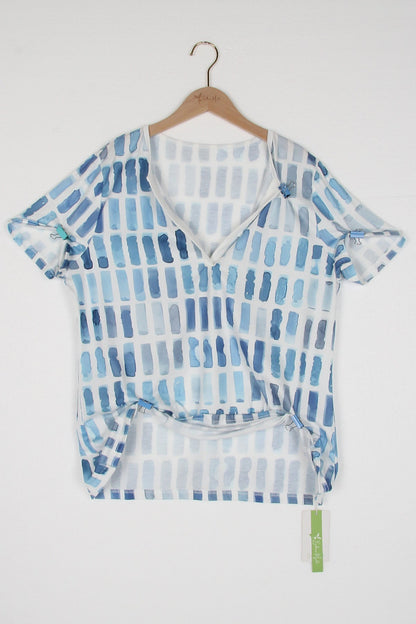 ND | motif bleu manches courtes