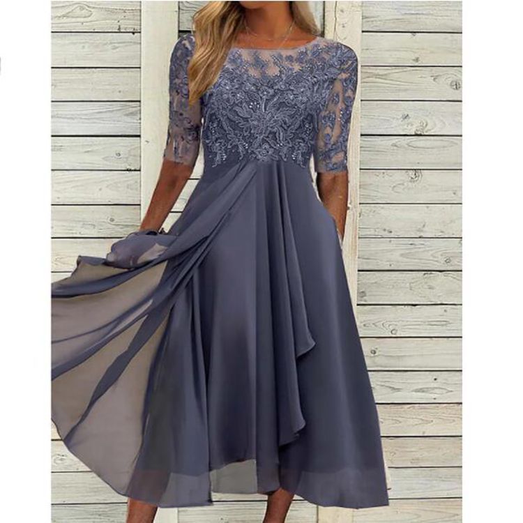 ND | robe midi en mousseline de soie avec manches transparentes en longueur midi