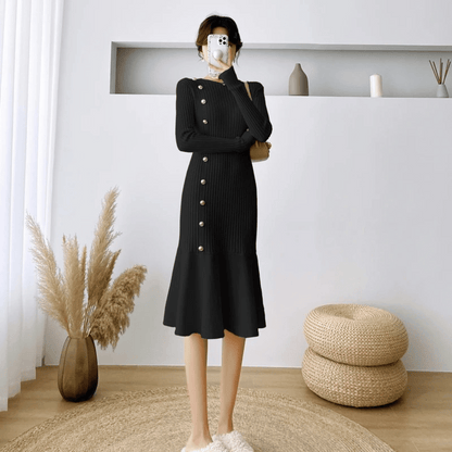 EP | robe midi élégante à côtes pour femmes