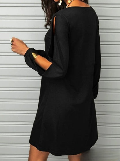 ND | Maria - robe vintage simple en tricot grande taille avec manches longues et col rond