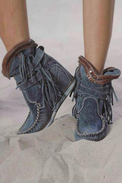 ND | Bottes mocassin en daim avec franges
