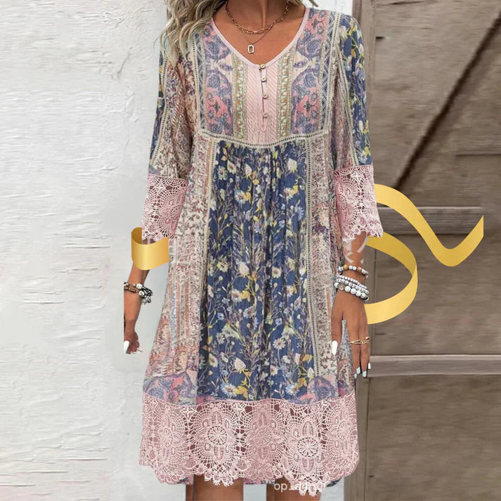 EP | Robe vintage en dentelle imprimée