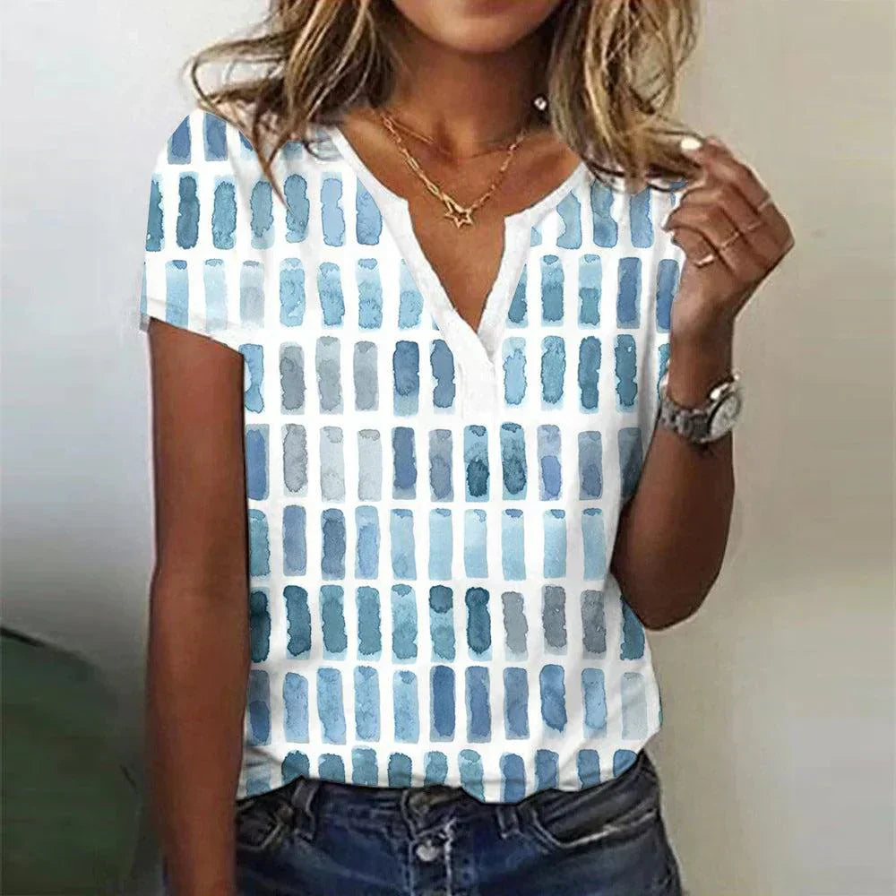 ND | motif bleu manches courtes