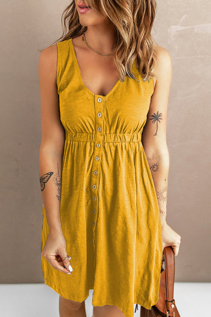 ND | mini-robe sans manches avec patte de boutonnage