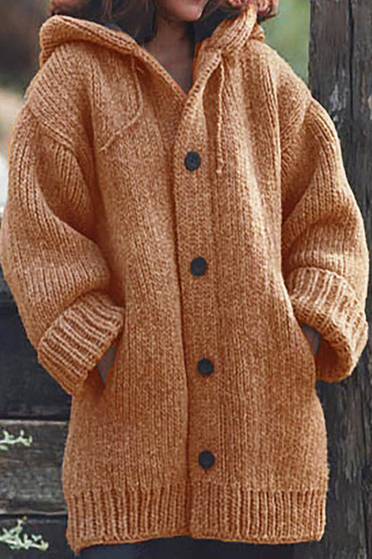 ND | Cardigan en tricot douillet avec capuche