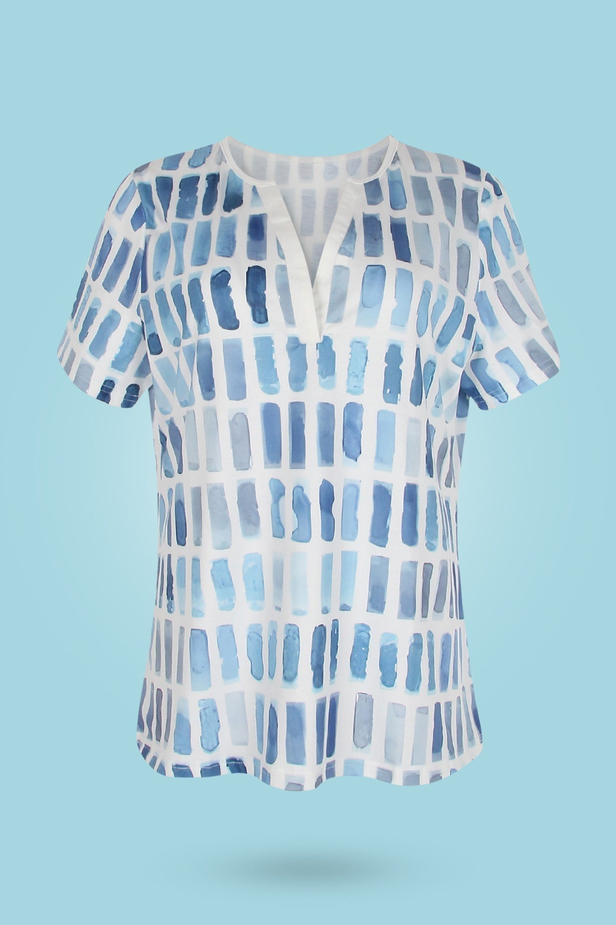 ND | motif bleu manches courtes