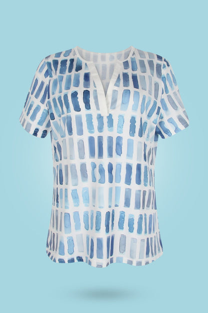 ND | motif bleu manches courtes