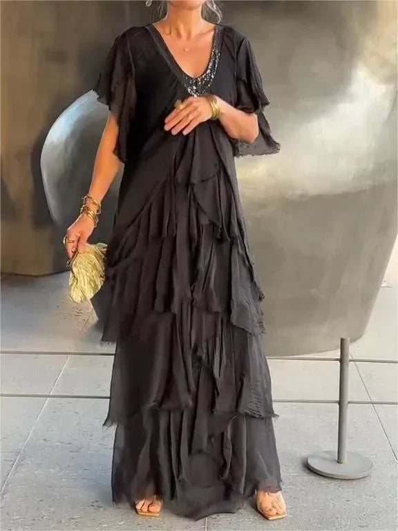 EP | Maxi-robe élégante avec décolleté plongeant