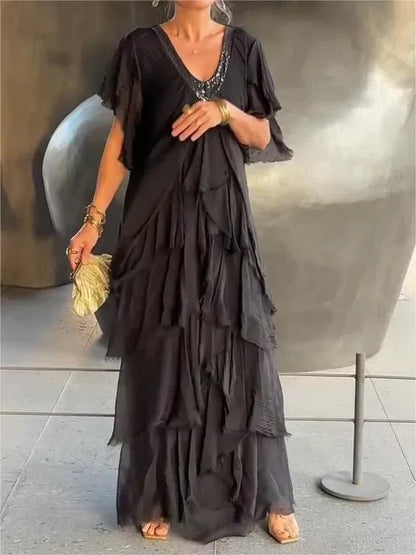 EP | Maxi-robe élégante avec décolleté plongeant