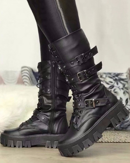 ND | Bottes avec fermeture éclair et boucles