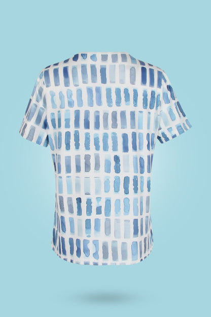 ND | motif bleu manches courtes