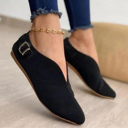 ND | Flats en daim chics avec détail de boucle élégant