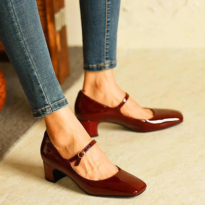 ND | Chaussures à talon bloc brillant