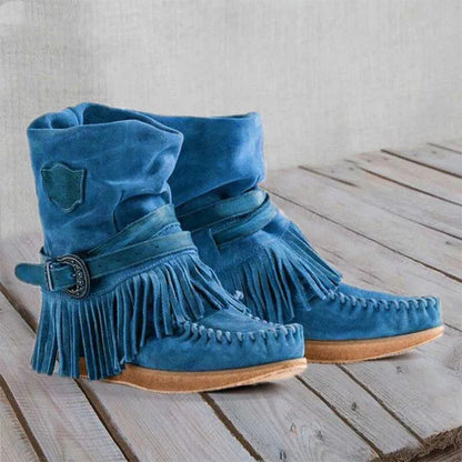 ND | Bottes mocassin à franges boho