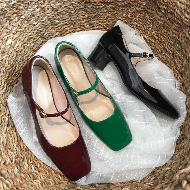 ND | Chaussures à talon bloc brillant