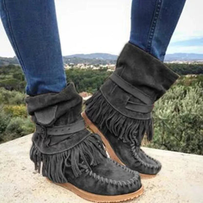 ND | Bottes mocassin à franges boho