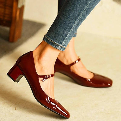 ND | Chaussures à talon bloc brillant