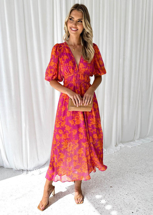 EP | Maxi robe pastèque décolleté en V
