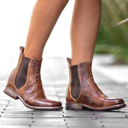 ND | Bottines pour femmes en cuir style vintage