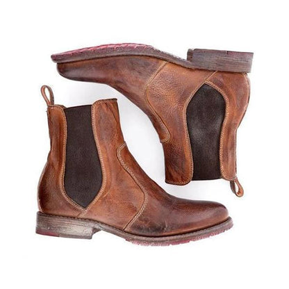 ND | Bottines pour femmes en cuir style vintage
