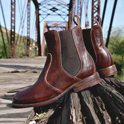 ND | Bottines pour femmes en cuir style vintage