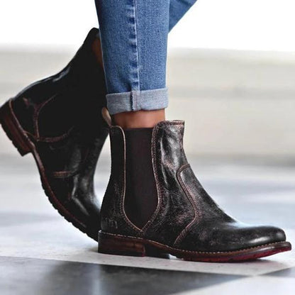 ND | Bottines pour femmes en cuir style vintage