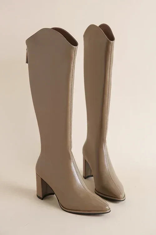 EP | - Bottes en cuir à hauteur du genou