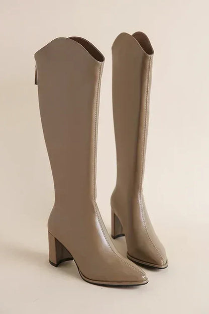 EP | - Bottes en cuir à hauteur du genou