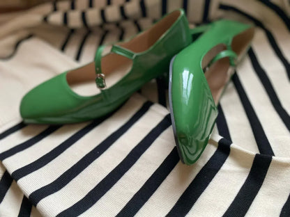 ND | Chaussures à talon bloc brillant
